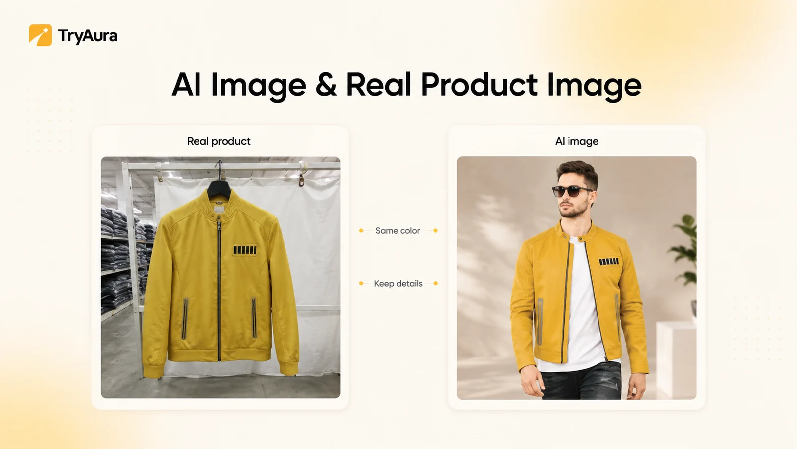 Should the AI image match the real product?