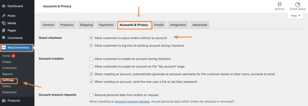 Allow WooCommerce Guest Checkout 