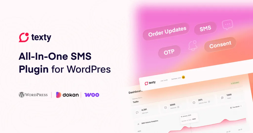 Texty - The All-in-one SMS Plugin for WooCommerce for Dokan, WordPress & WooCommerce