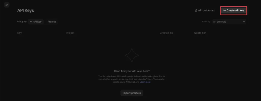 
How to Click on Create API Key to Generate Gemini API Key